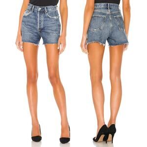 AGOLDE Dee High Rise Cutoff Denim Shorts Precision Medium Wash Size 24
